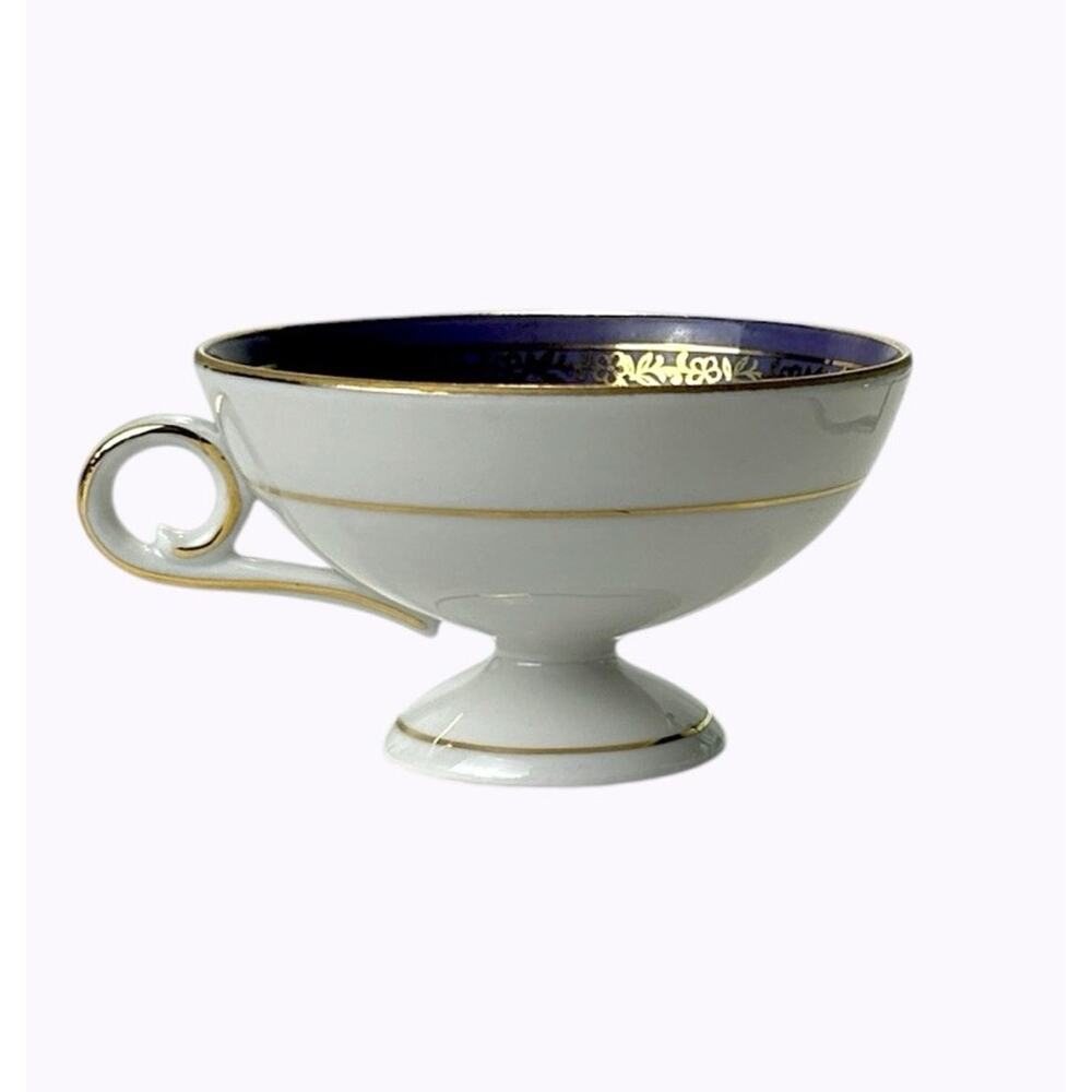 Vintage Demitasse Cup Saucer Bremer Schmidt BES Purple Gold Cameo GDR Lovers - Picture 8 of 16